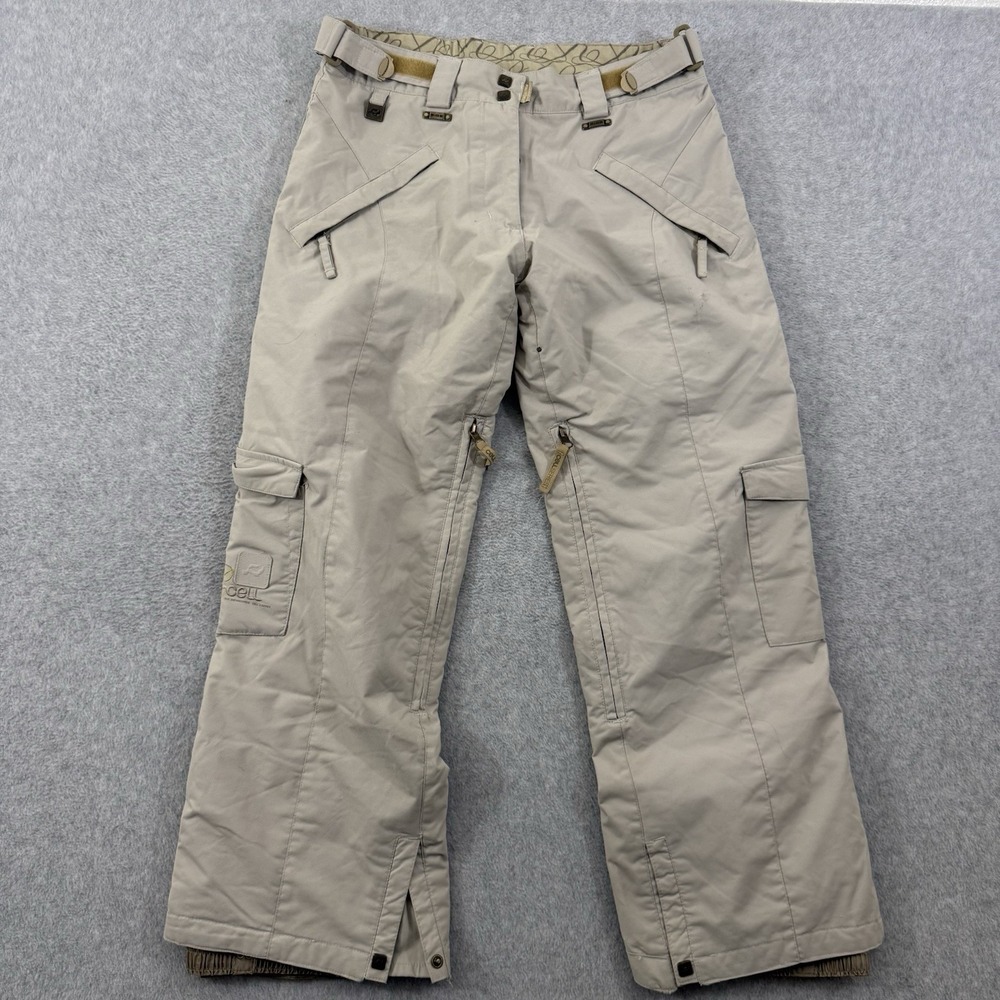 Ride Snowboarding Ski Pants Womens Medium Beige Cell Series Snowboard Waterproof